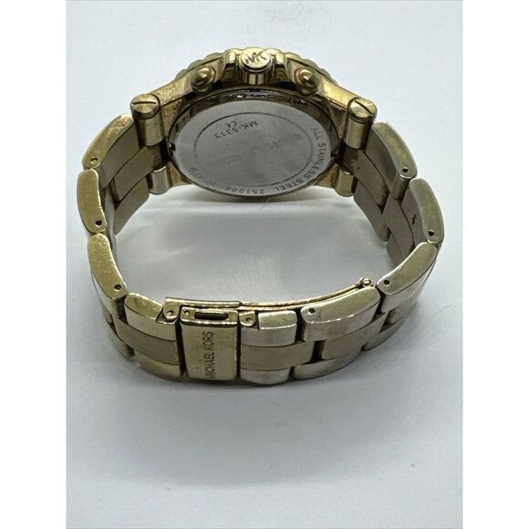 Michael Kors MK5313 Unisex Gold Stainless Steel Analog Dial Quartz Watch JNA788 - Picture 9 of 11